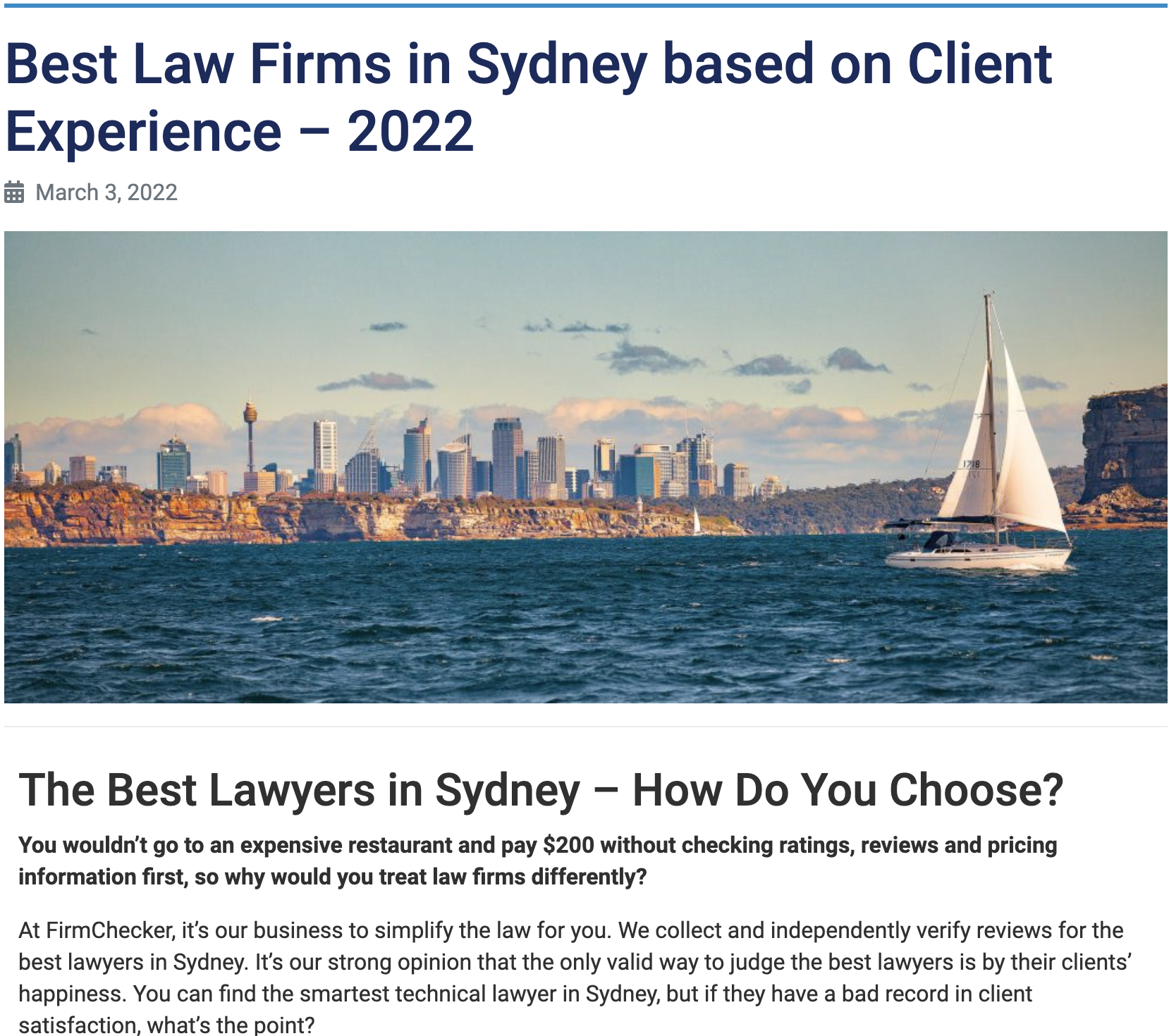 Ranked as 1 of the Best Law Firms in Sydney [2022]